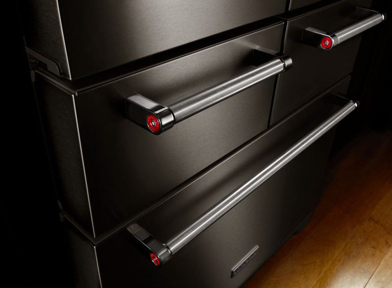 KitchenAid 36\" 24 Cu. Ft. Multi Door French-Door Refrigerator - Black Stainless Steel - KRMF706EBS