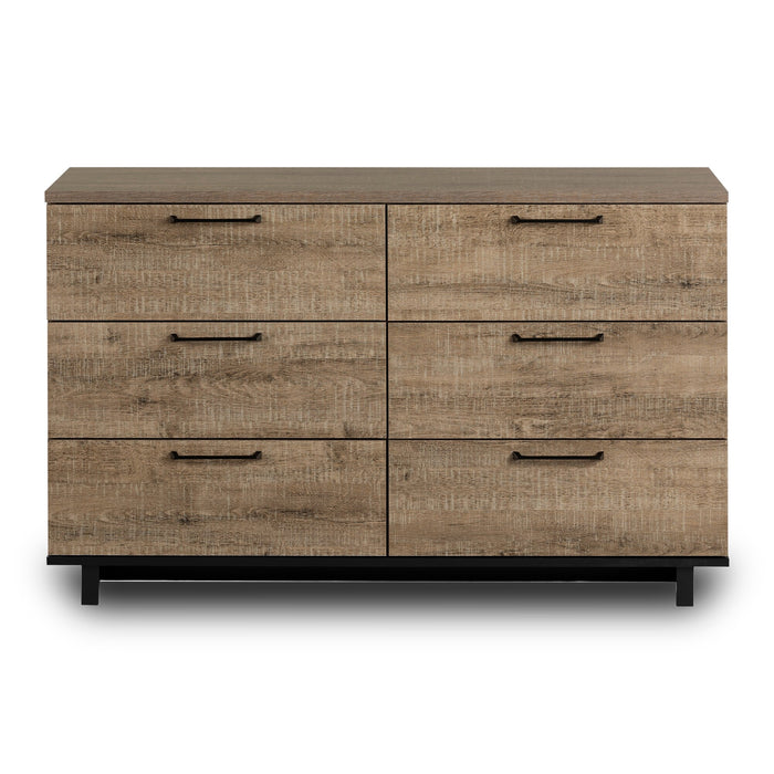 Everley Bedroom 6-Drawer Dresser, 51.3\"W x 31.3\"H - Brown