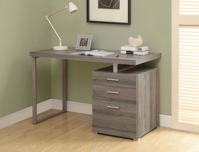 Rimini 48\" Computer Office Desk with 3-Drawers - Dark Taupe