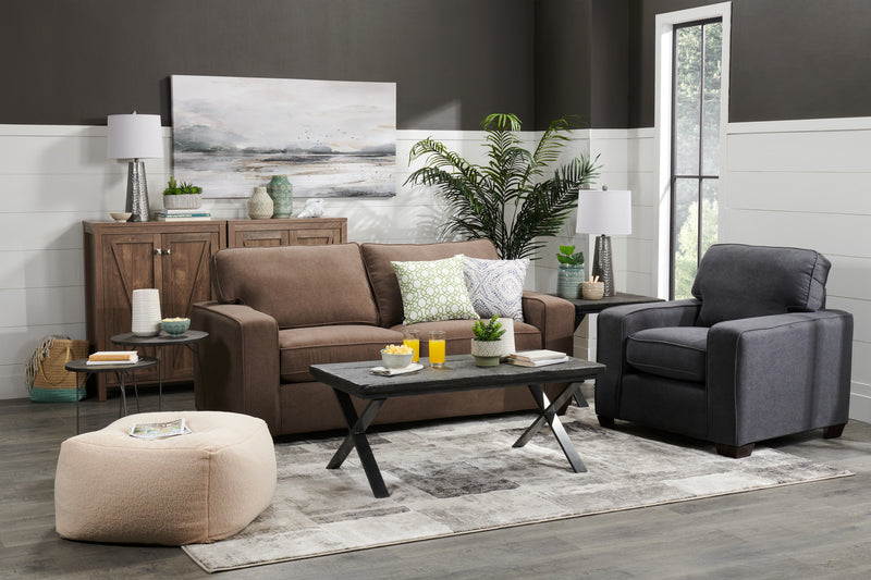 Made in Canada Fiona 74\" Chenille Fabric Full-Size Sofa Bed with Track Arms - Mocha Brown