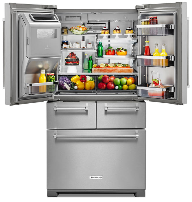 KitchenAid 36\" 24 Cu. Ft. Multi Door French-Door Refrigerator - Stainless Steel - KRMF706ESS