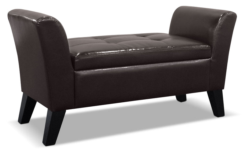 Bonn 45\" Storage Ottoman - Brown Faux Leather