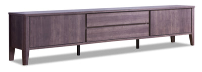 Gabe 84” TV Stand - Contemporary style TV Stand in Walnut brown Medium Density Fibreboard (MDF)