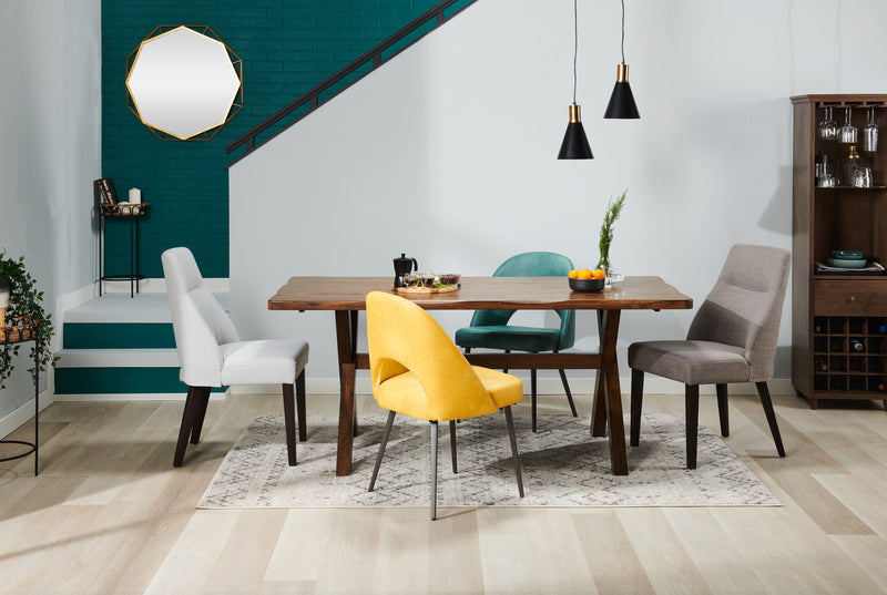 Gabi Dining Chair with Linen-Look Fabric - Charcoal