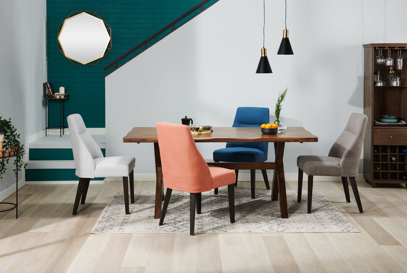 Gabi Dining Chair with Linen-Look Fabric - Charcoal