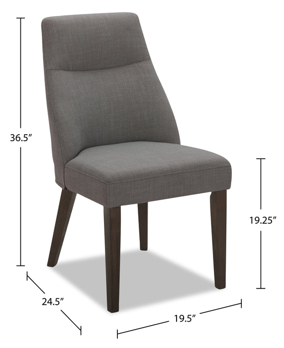 Gabi Dining Chair with Linen-Look Fabric - Charcoal