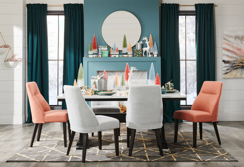 Gabi Dining Chair with Linen-Look Fabric - Grey