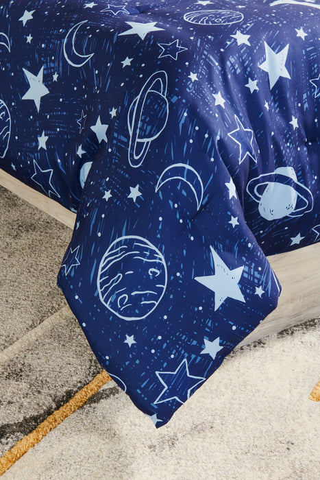 Galaxy 3-Piece Twin Comforter Set - Blue