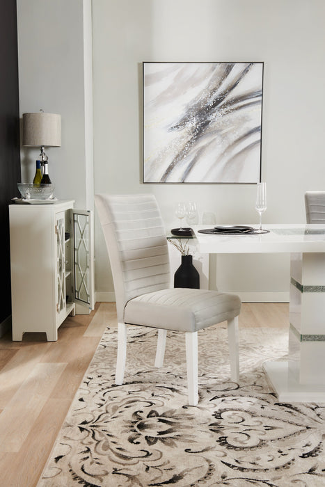 Garbo Dining Chair with Velvet Fabric, Wood - Grey