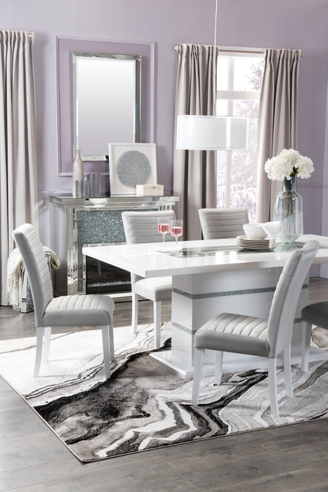 Garbo Dining Chair with Velvet Fabric, Wood - Grey