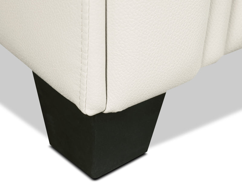 Andi 84\" Leather-Look Fabric Sofa with Button Tufting - Beige