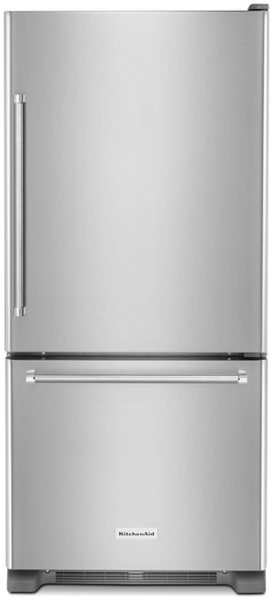 KitchenAid 19 Cu. Ft. Bottom-Mount Refrigerator – KRBR109ESS