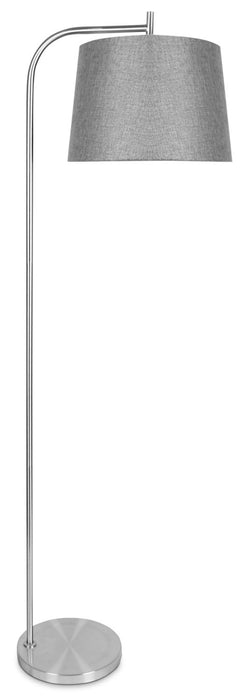 Kaitlyn 56\" Curved Brushed Steel Floor Lamp