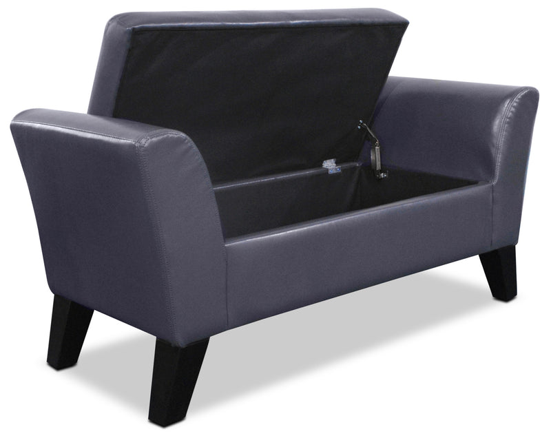 Bonn 44\" Storage Ottoman - Grey Faux Leather