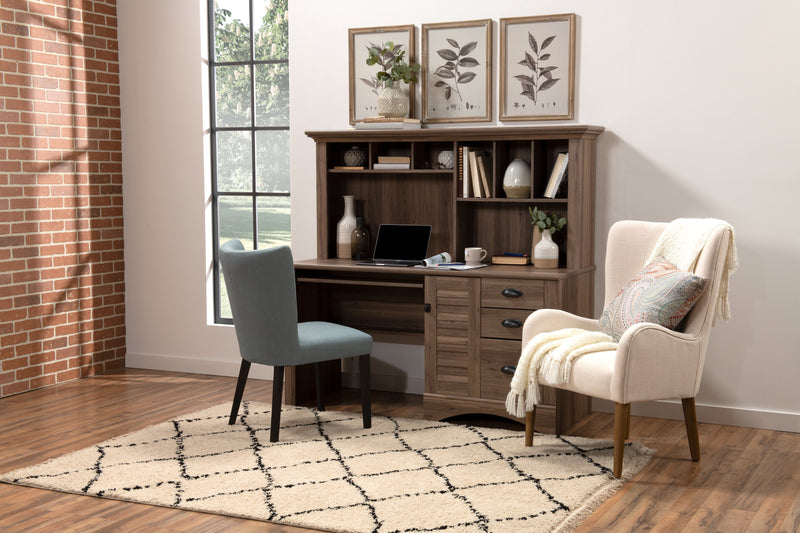 Harbor View 62.25\" Office Desk with Hutch – Salt Oak