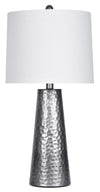 26\" Vintage Hammered Metal Table Lamp