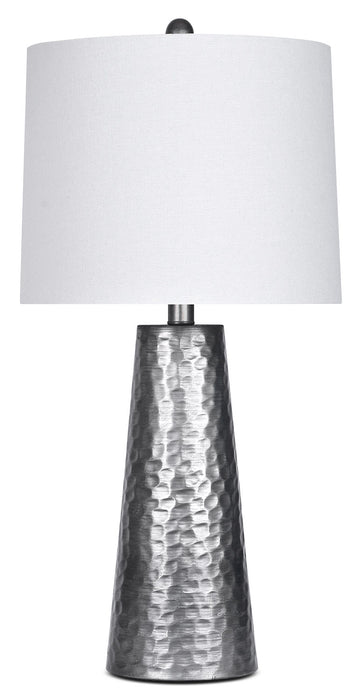 26\" Vintage Hammered Metal Table Lamp