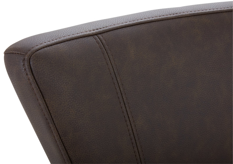Quinn Counter-Height Stool with Vegan Leather Fabric - Brown