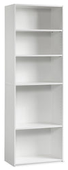 Boston 24.75\" 5-Shelf Bookcase - White