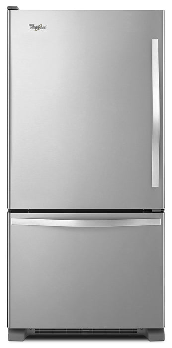 Whirlpool 30\" 18.7 Cu. Ft. Bottom-Mount Refrigerator - Monochromatic Stainless Steel - WRB329LFBM