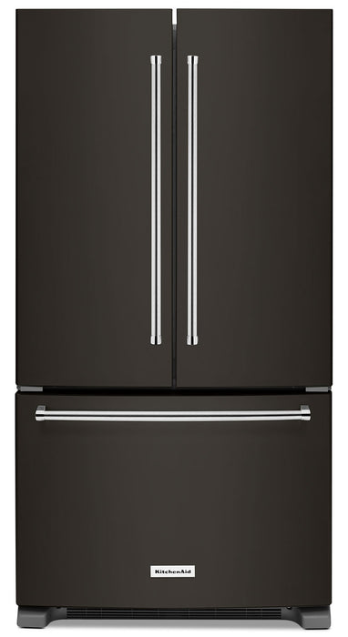 KitchenAid 36\" 25 Cu. Ft. French-Door Refrigerator - Black Stainless Steel with PrintShield™ Finish - KRFF305EBS