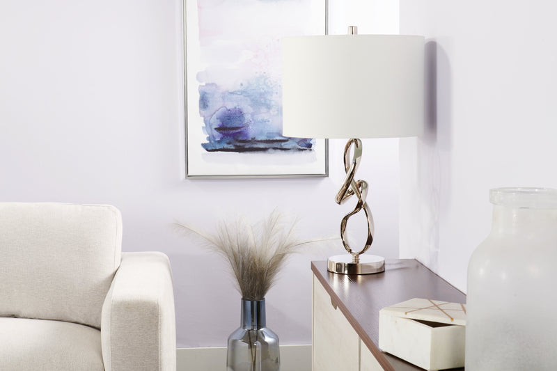 26\" Chrome Swirl Table Lamp