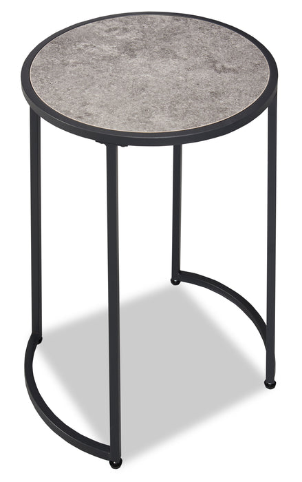 Jacki 18.25\" Chairside Table - Grey Stone-Look