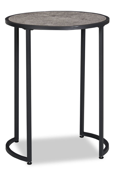 Jacki 18.25\" Chairside Table - Grey Stone-Look