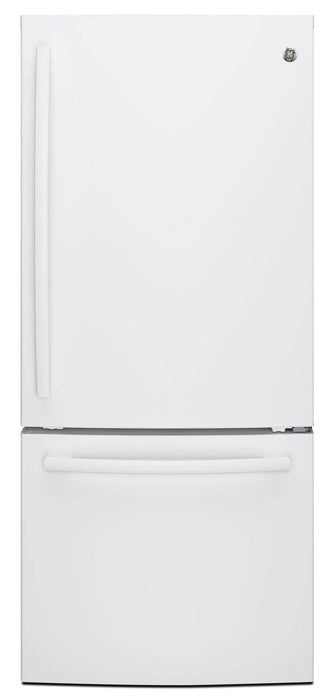 GE 30\" 20.9 Cu. Ft. Bottom-Mount Refrigerator - White - GDE21DGKWW