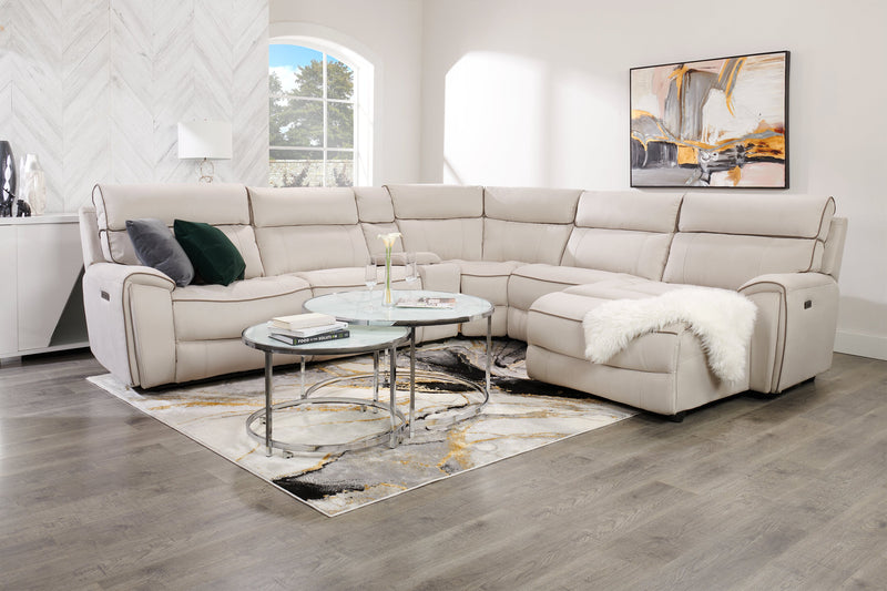 Josie 36\" Glam Round Glass Top Nesting Coffee Tables - Grey Marble Look with Metal Legs