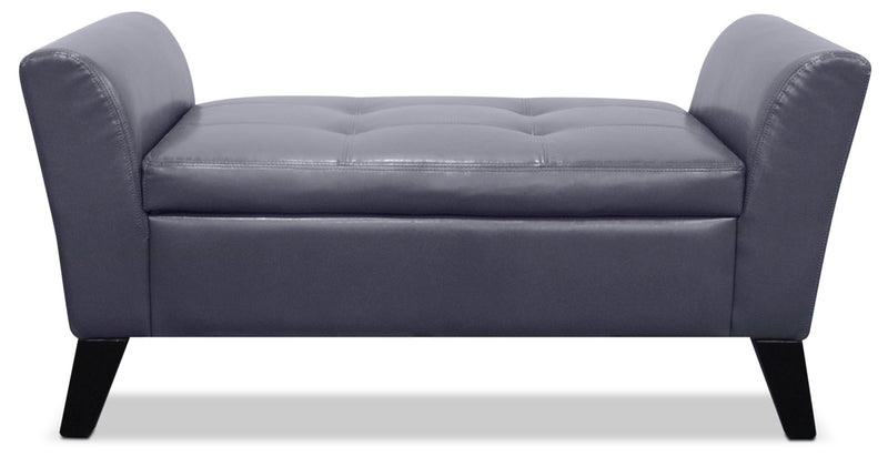 Bonn 44\" Storage Ottoman - Grey Faux Leather