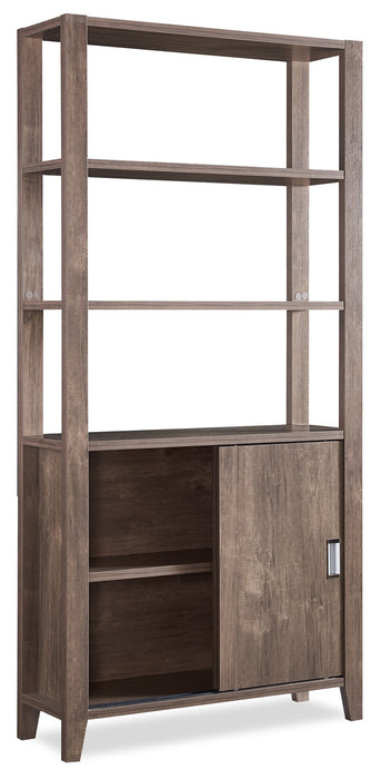 Jude 36\" 3-Shelf Bookcase with Cabinet- Hazelnut