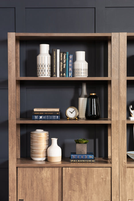 Jude 36\" 3-Shelf Bookcase with Cabinet- Hazelnut