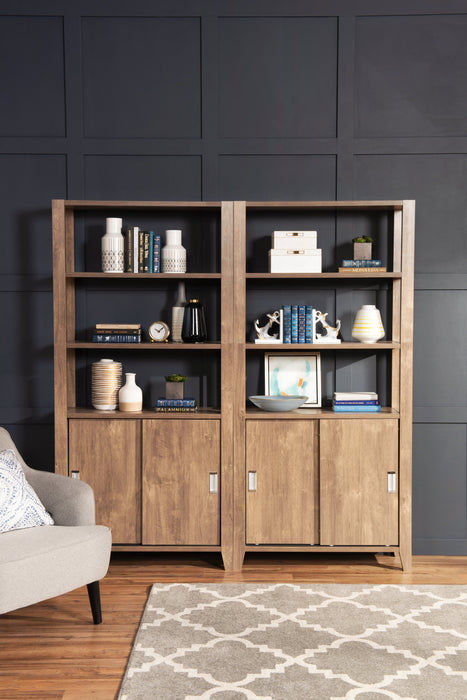 Jude 36\" 3-Shelf Bookcase with Cabinet- Hazelnut