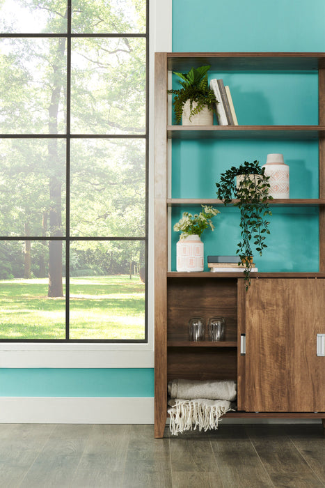 Jude 36\" 3-Shelf Bookcase with Cabinet- Hazelnut