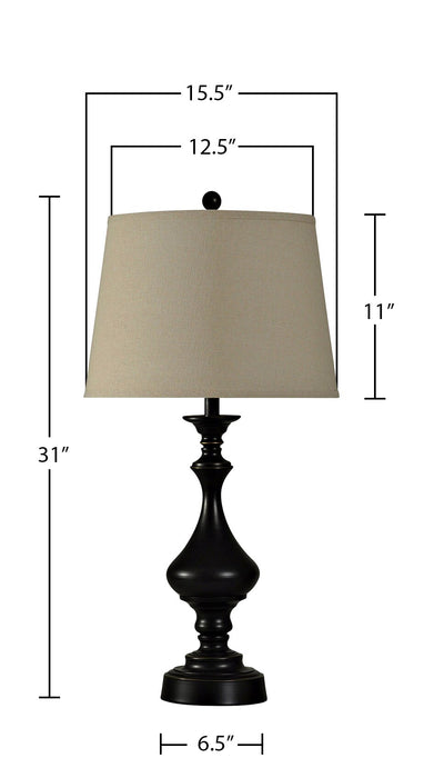 Julia Traditional Antiqued-Bronze 3-Piece Set, Floor and Two Table Lamps