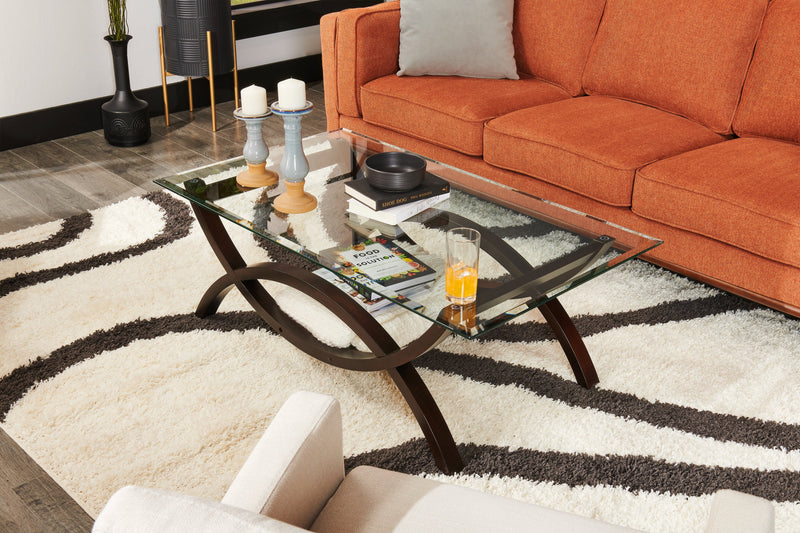 Kort & Co. Kassia 90.6\" Linen-Look Fabric Sofa with Wood Base and Legs - Orange