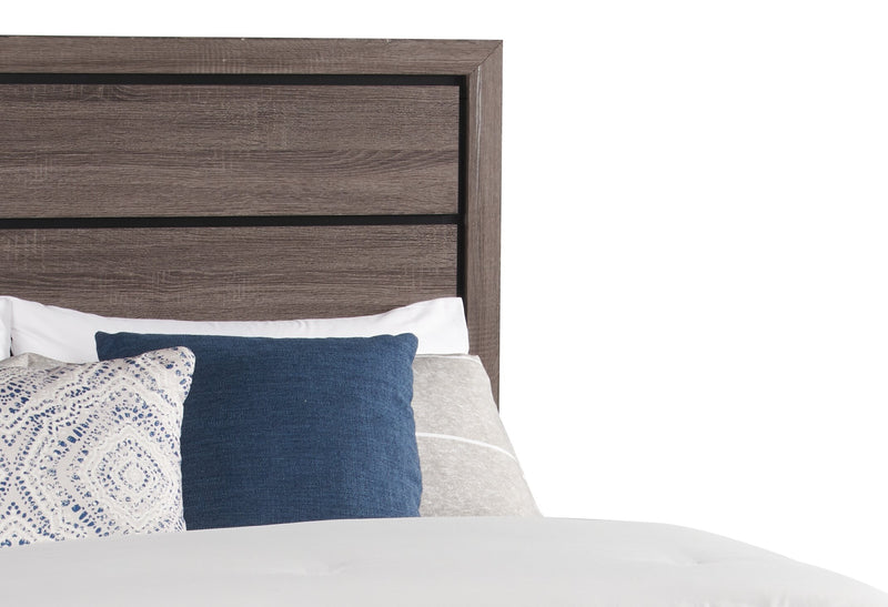 Kate 6pc Bedroom Set with Bed, Dresser, Mirror & Nightstand, Grey/Brown - King Size