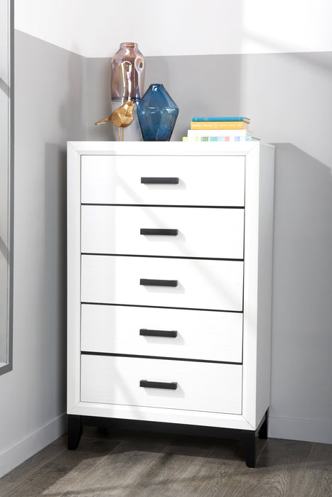 Kate Bedroom Chest of Drawers, 5-Drawer, 31.1\"W x 50.4\"H - White