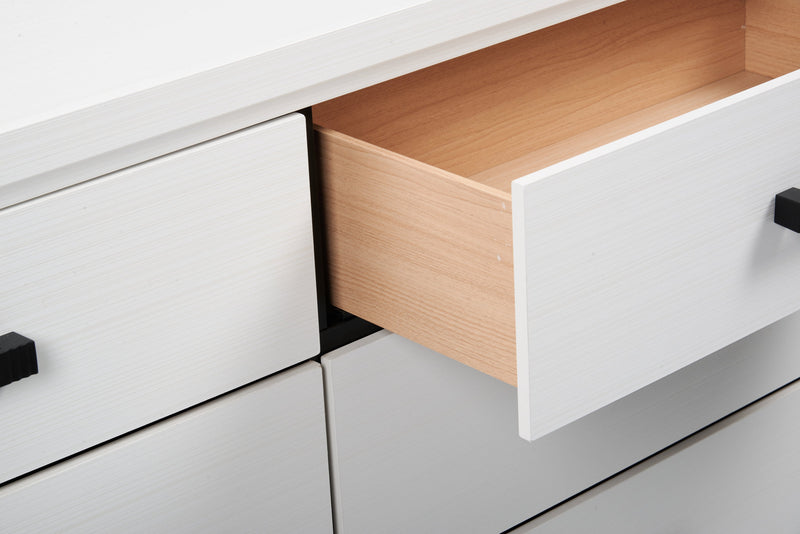 Kate Bedroom 6-Drawer Dresser, 58\"W x 37\"H - White
