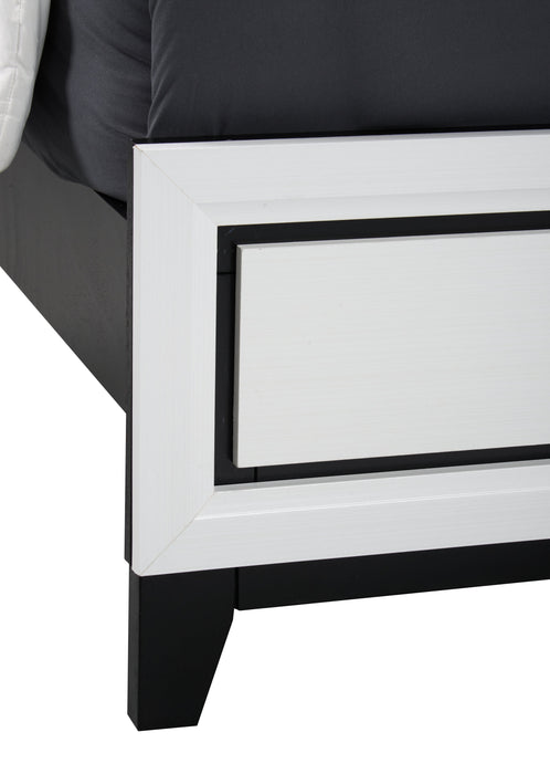 Kate 5pc Bedroom Set with Bed, Dresser & Mirror, White - Queen Size