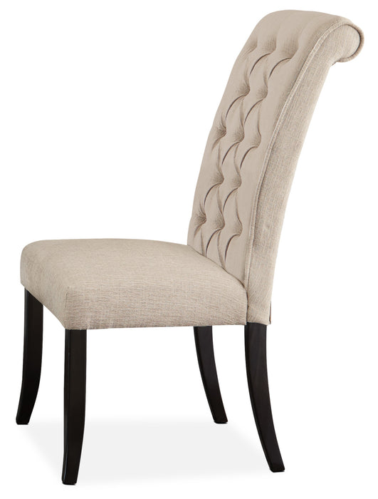 Tripton Dining Chair with Linen-Look Fabric, Button Tufted - Taupe
