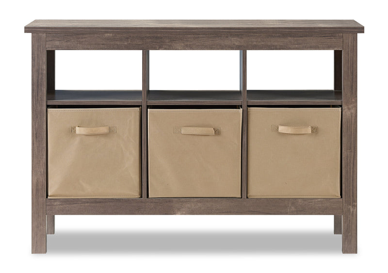 Kimberly 47.25\" Hall Table with Three Baskets - Beige