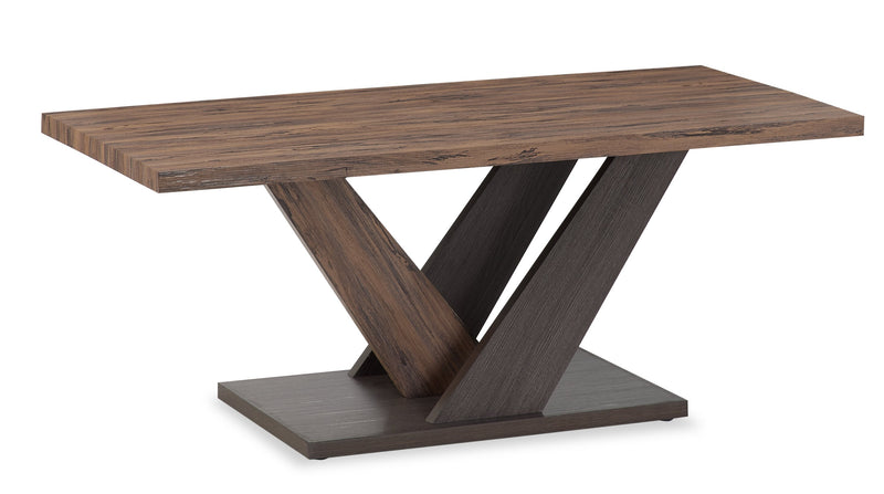 Kinsley 43.3\" Modern Coffee Table - Dark Brown Wood