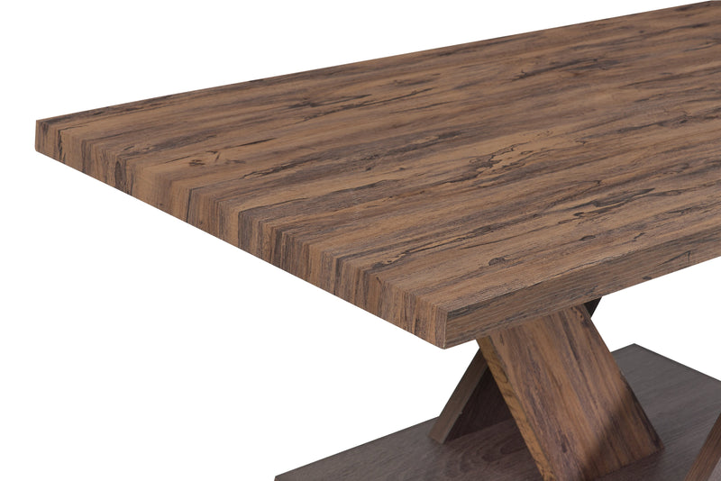 Kinsley 43.3\" Modern Coffee Table - Dark Brown Wood
