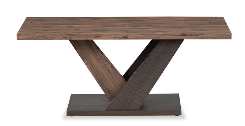 Kinsley 43.3\" Modern Coffee Table - Dark Brown Wood