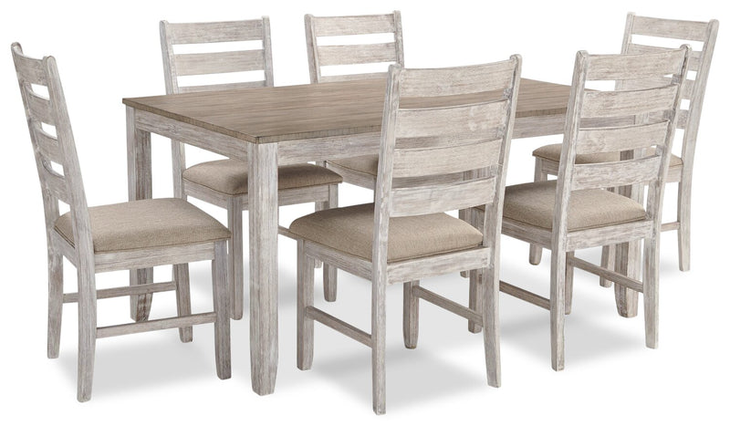 Koda 7pc Dining Set with Table & 6 Chairs, 59.9\"W - White