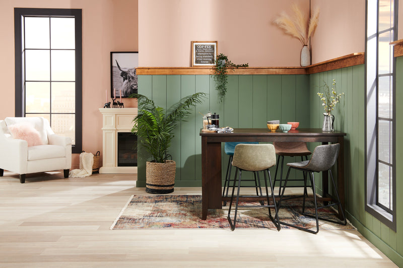 Made in Canada Cindy Crawford Home Kylie 32\" Linen-Look Fabric Chair with Button Tufting - Zeus Pearl