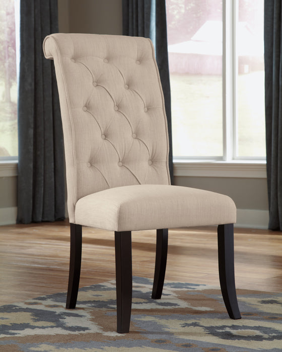 Tripton Dining Chair with Linen-Look Fabric, Button Tufted - Taupe
