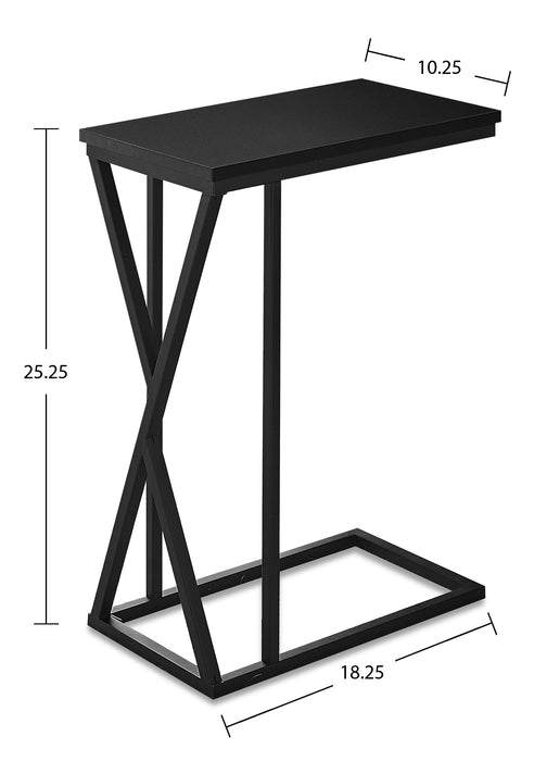 Leila 10.25\" C-Shaped Chairside Table - Black